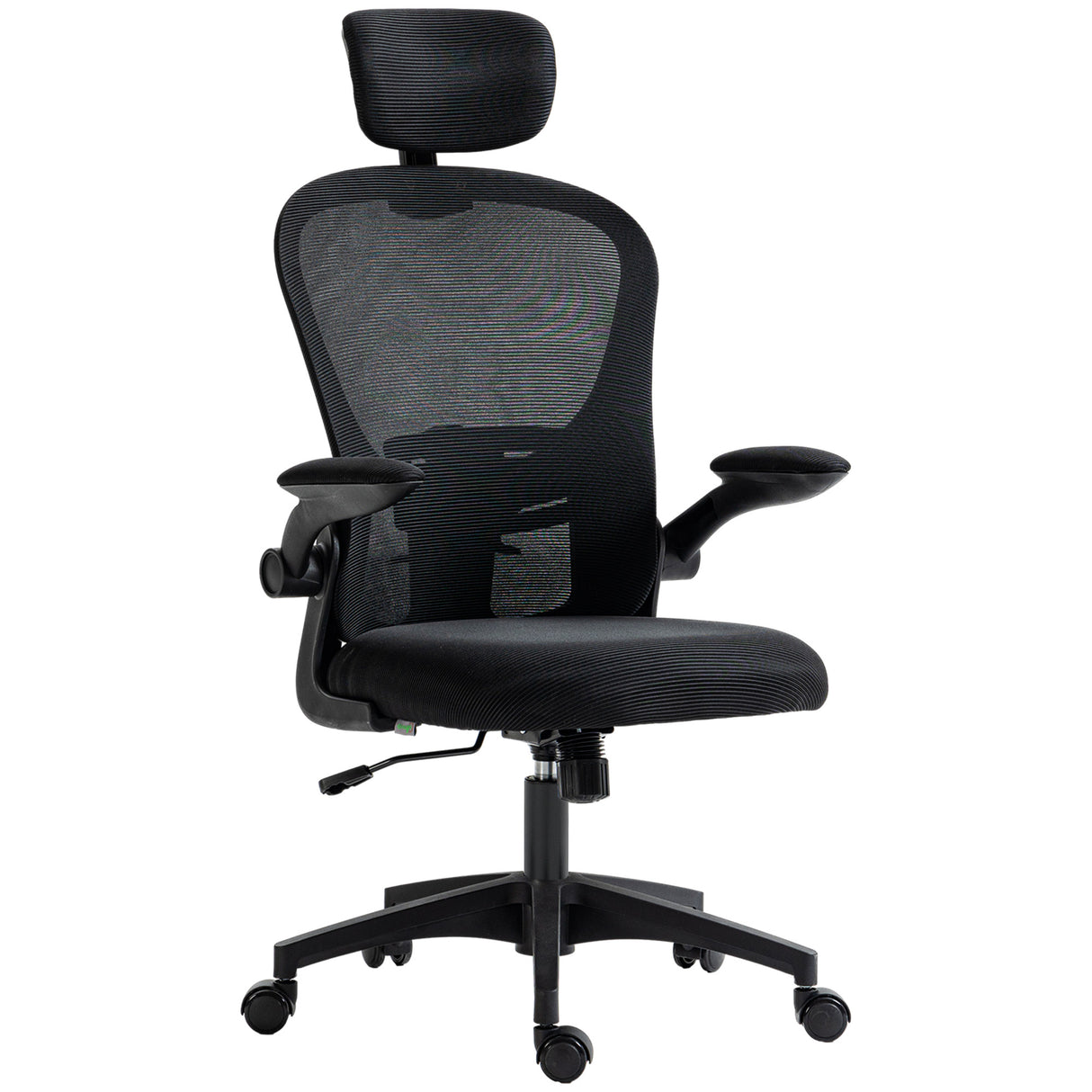 Mesh Fabric Home And Office Chair 62cm Wide With Headrest - Velmora
