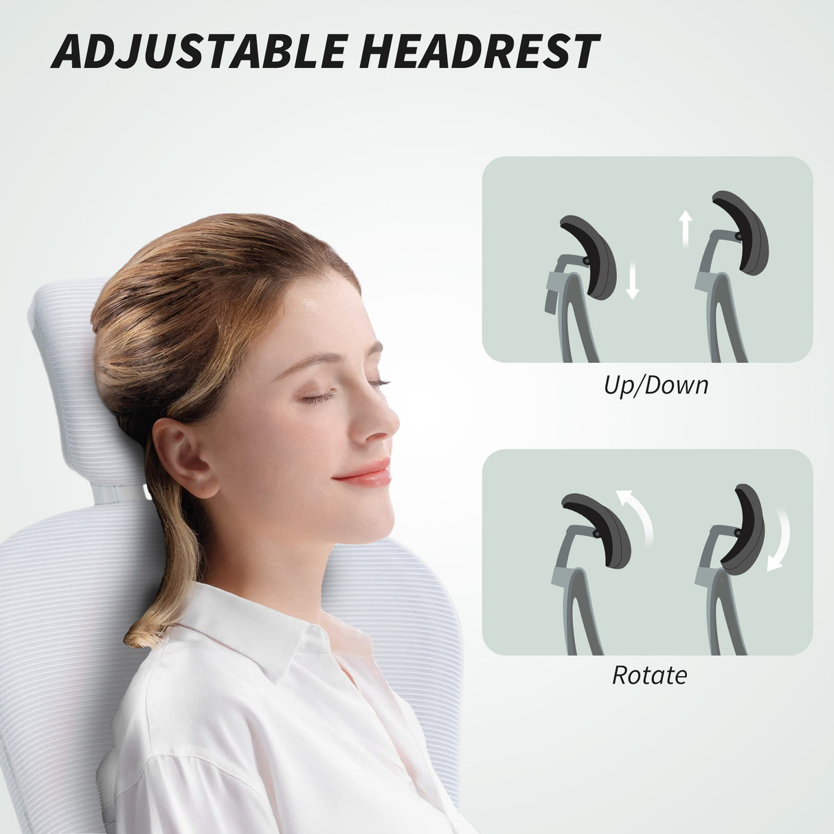 Mesh Fabric Home And Office Chair 62cm Wide With Headrest - Velmora