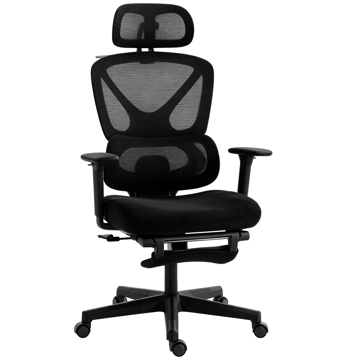 Mesh Fabric Home And Office Chair 71cm Wide With Rotatable Headrest - Velmora