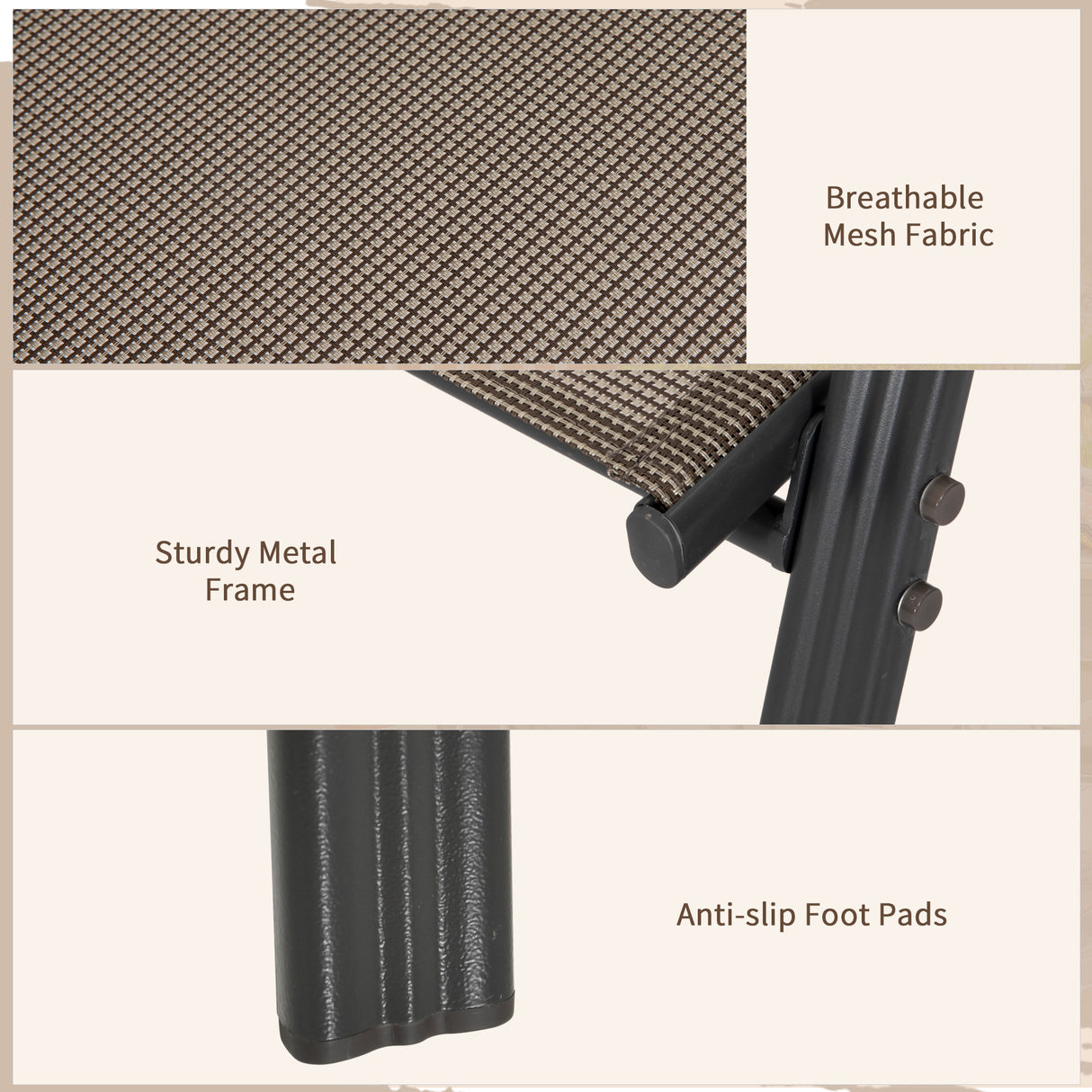 Mesh Fabric Stackable Garden Chairs in Set of 4 - Velmora