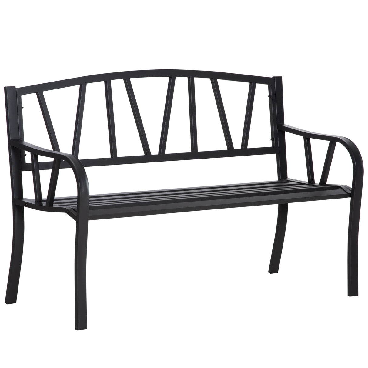 Metal 2 Seater Garden Bench Loveseat - Velmora