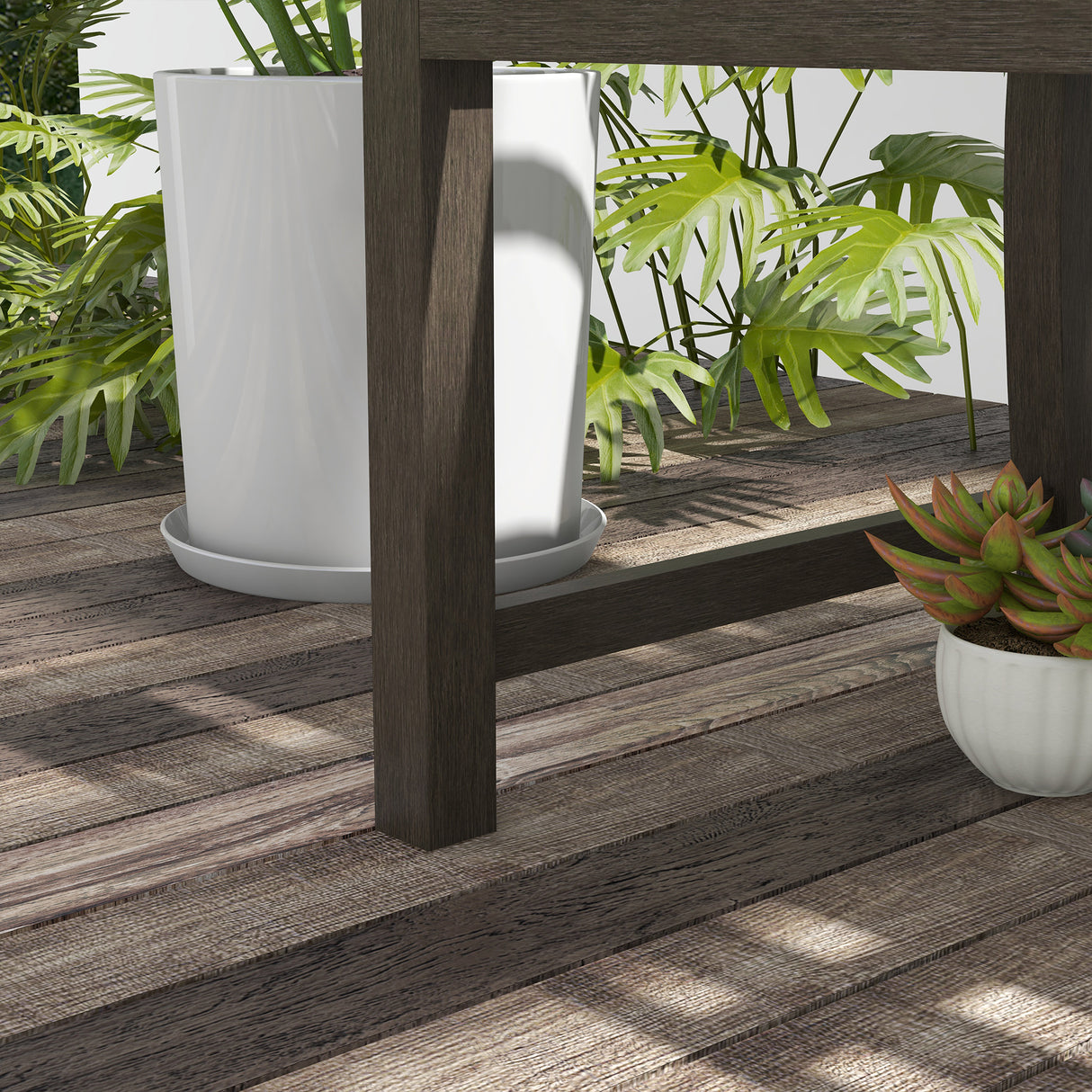 Metal 2 Seater Simple Garden Bench - Velmora