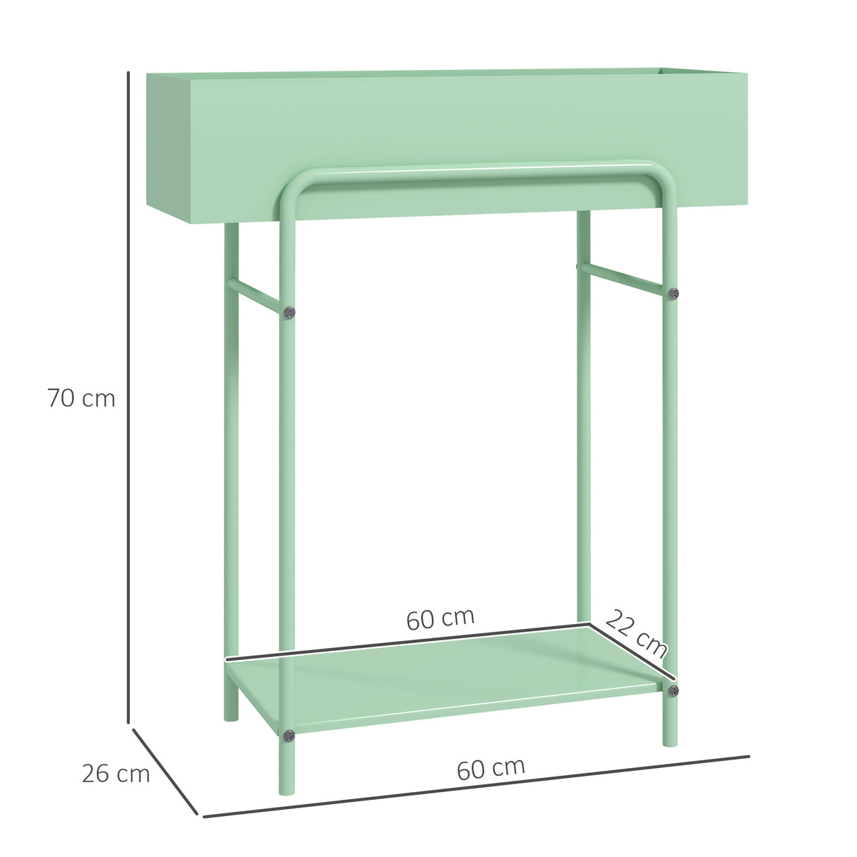 Metal 2 Tier Plant Stand 60cm Wide - Velmora