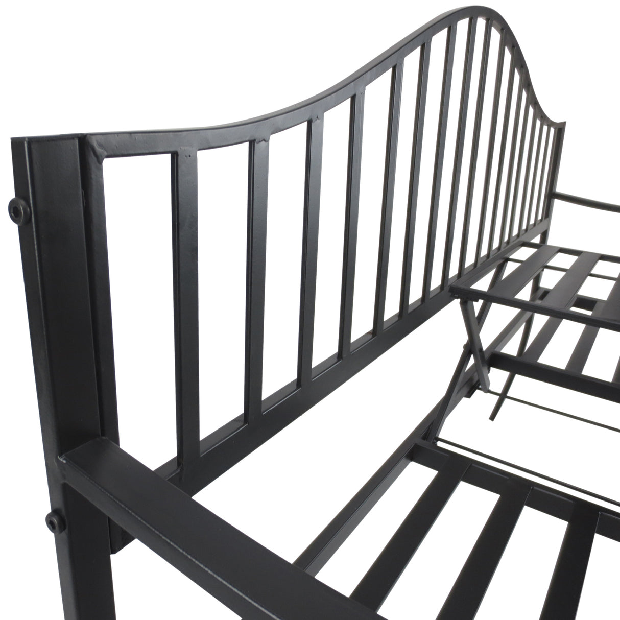 Metal 2 to 3 Seater Garden Bench With Table - Velmora