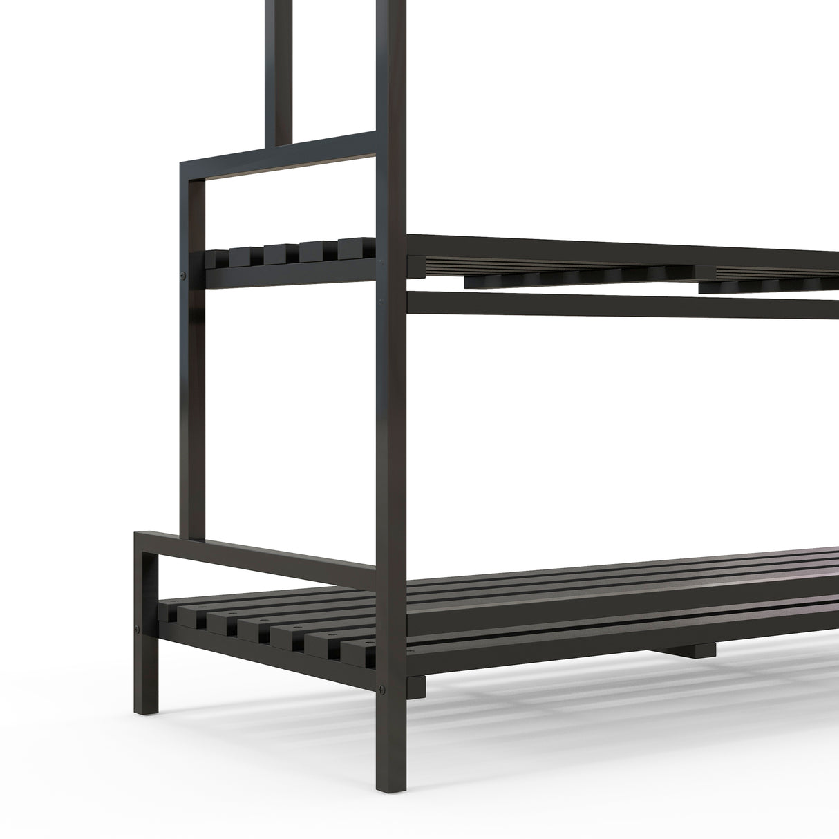 Metal 3 Tier Plant Stand 110cm Wide With Hanging Hooks - Velmora