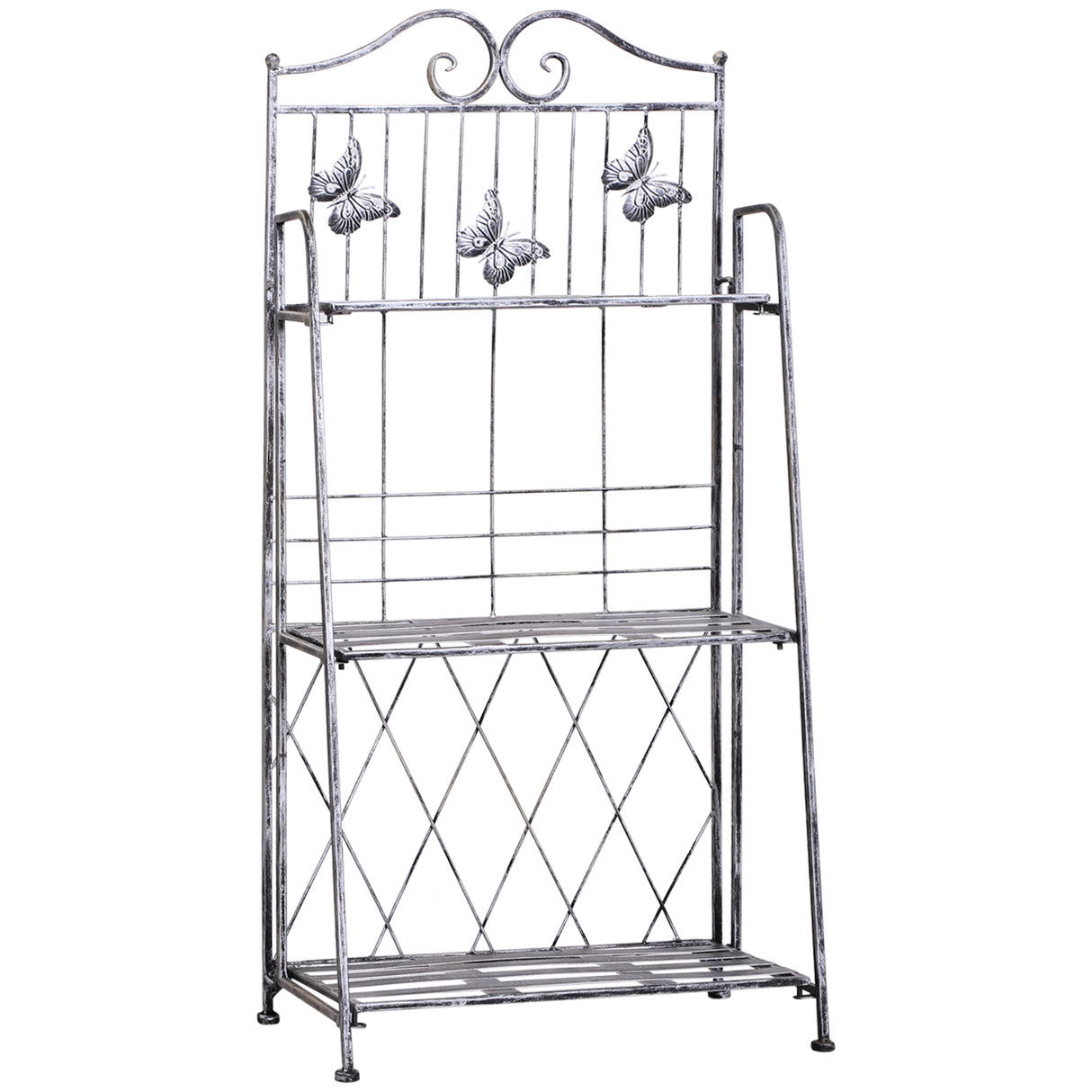 Metal 3 Tier Plant Stand 44cm Wide - Velmora