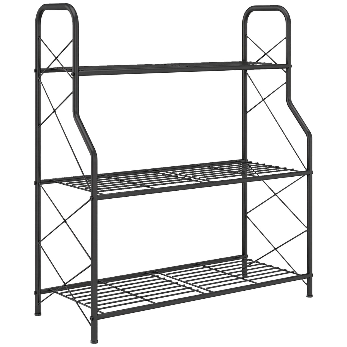 Metal 3 Tier Plant Stand 69cm Wide - Velmora