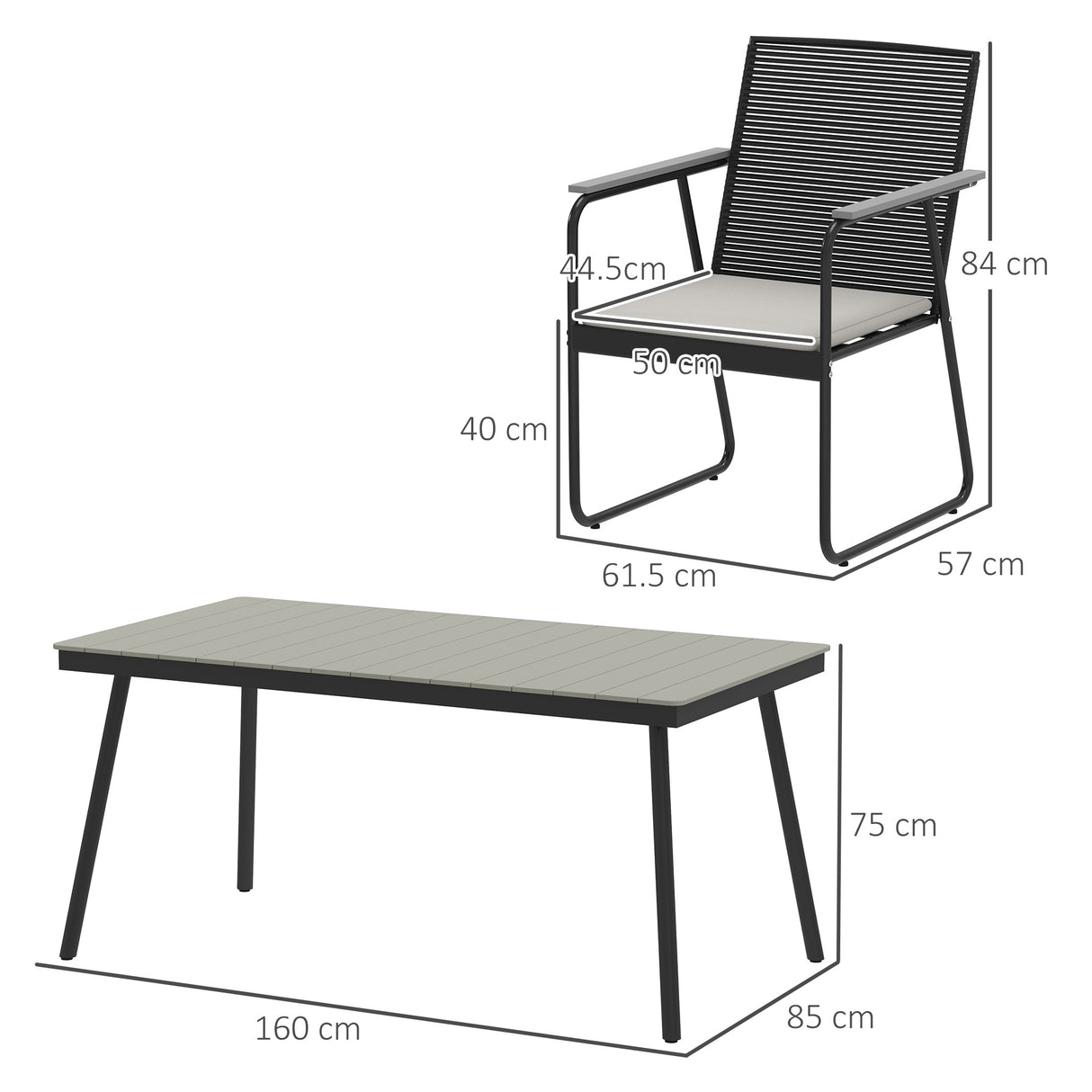 Metal 6 Seater Garden Dining Set With Soft Cushions - Velmora