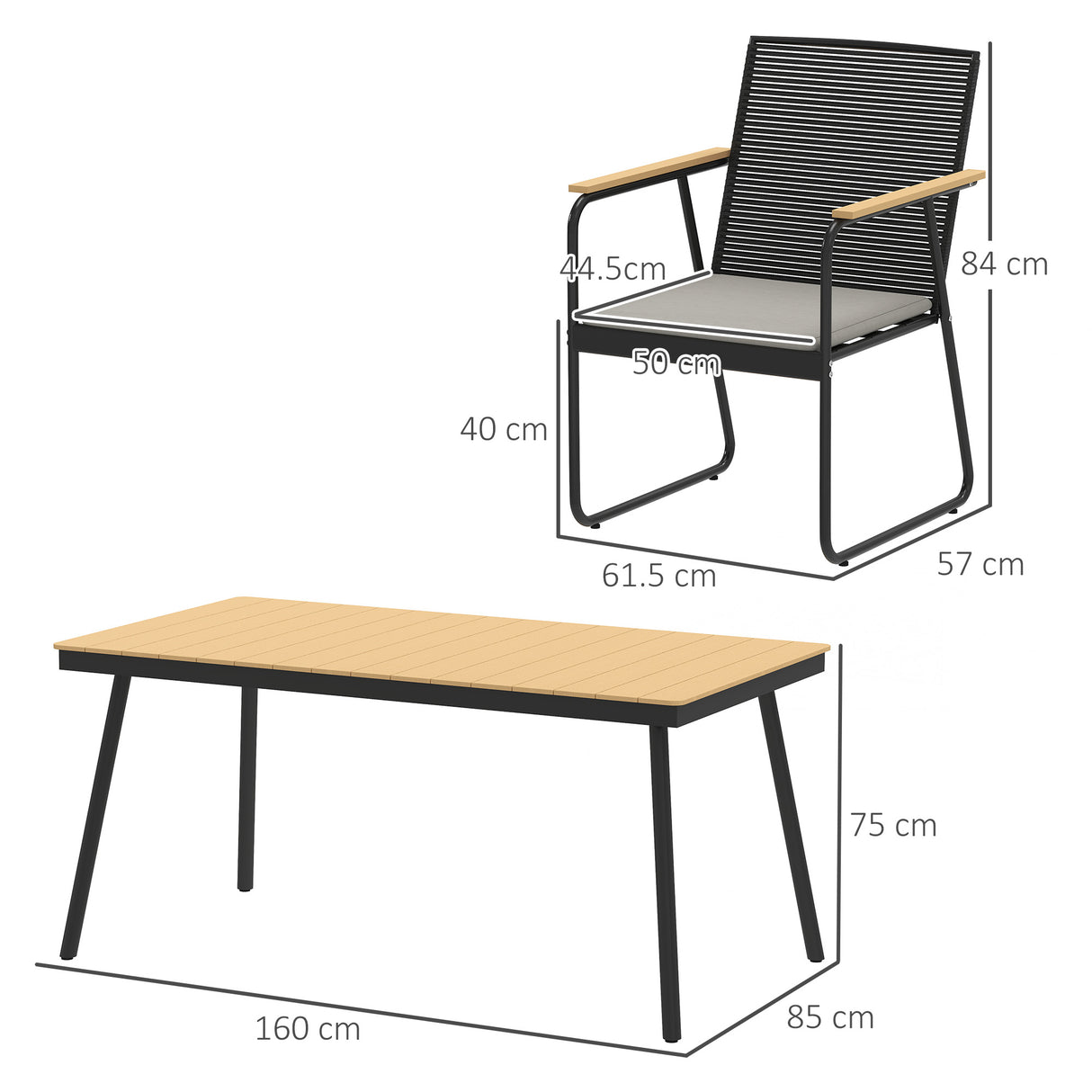 Metal 6 Seater Garden Dining Set With Soft Cushions - Velmora