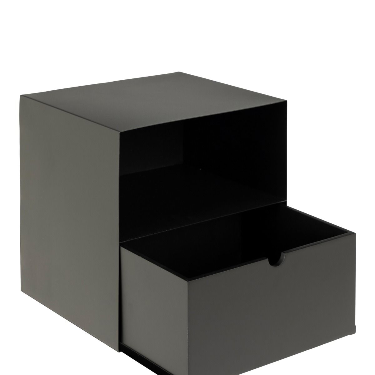 Metal Bedside Cabinet Wall Mounted With 1 Black Drawer - Joliet