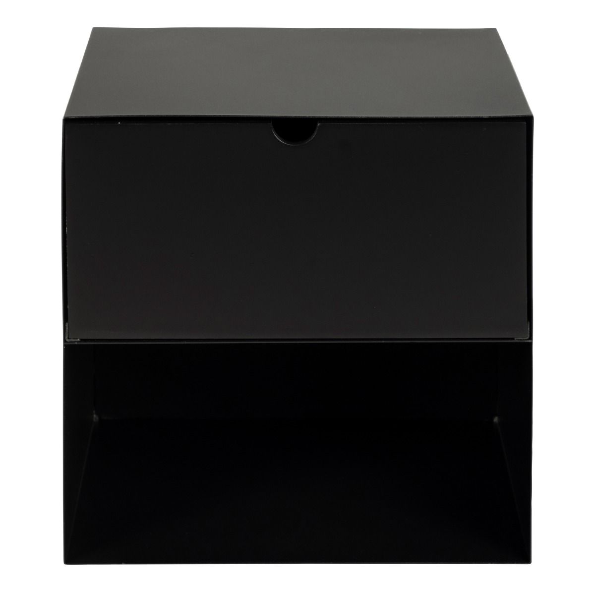 Metal Bedside Cabinet Wall Mounted With 1 Black Drawer - Joliet