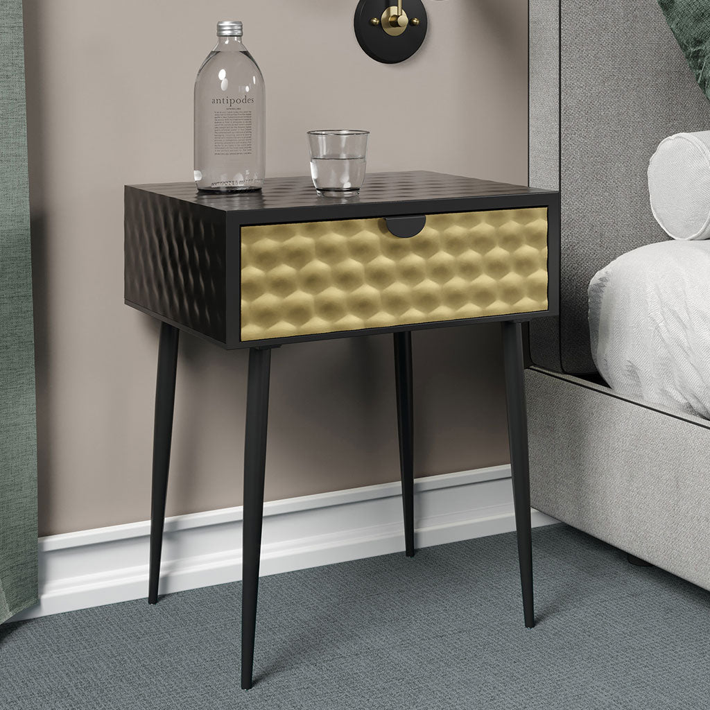 Metal Bedside Cabinet With 1 Drawer - Options