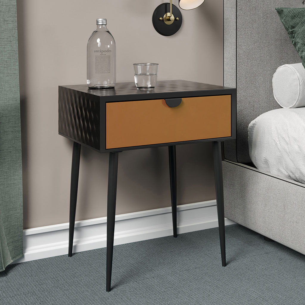 Metal Bedside Cabinet With 1 Drawer - Options