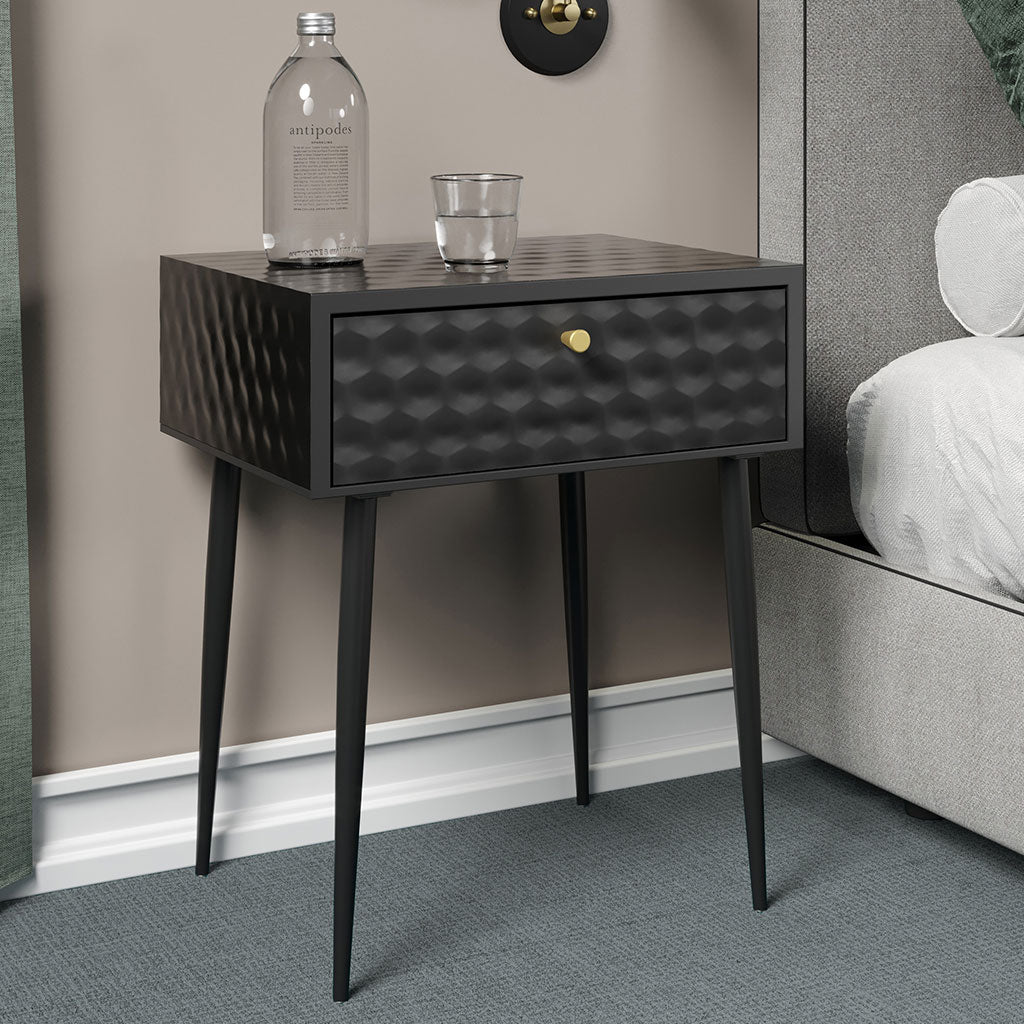 Metal Bedside Cabinet With 1 Drawer - Options