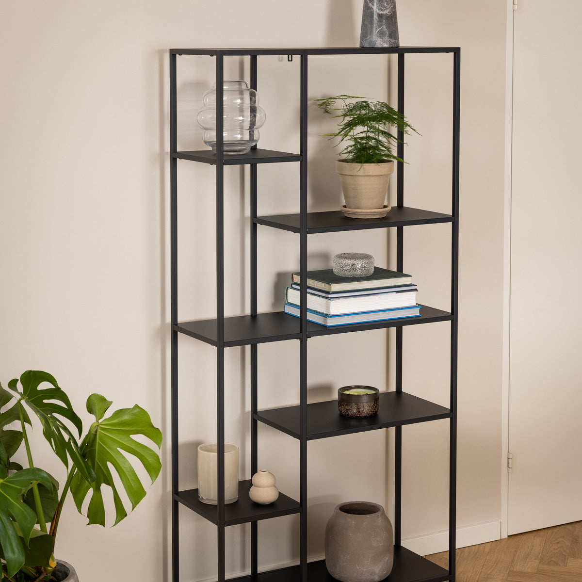 Metal Bookcase Asymmetrical With 6 Shelves - Newcastle