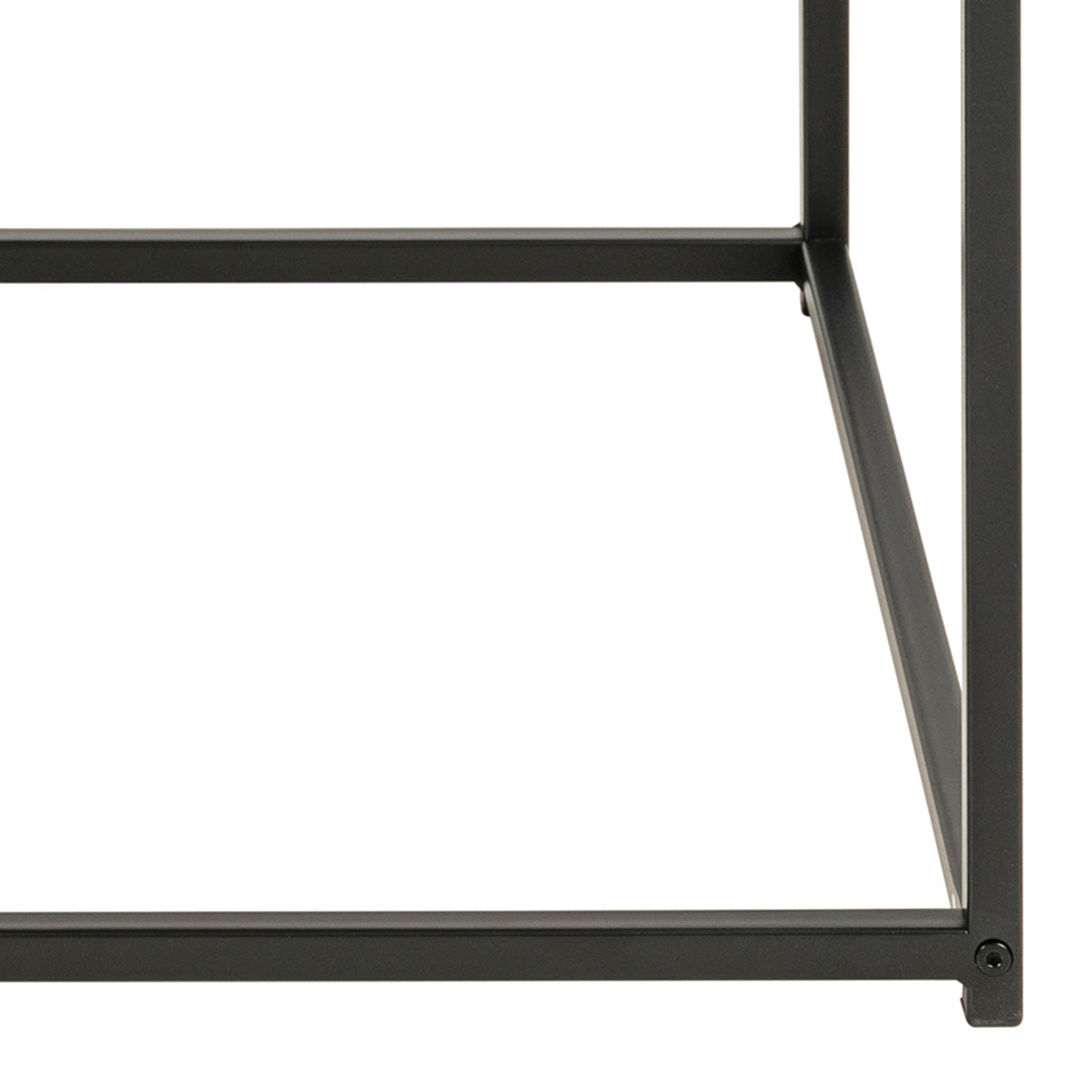Metal Coffee Table Square in Black With Wooden Top - Seaford