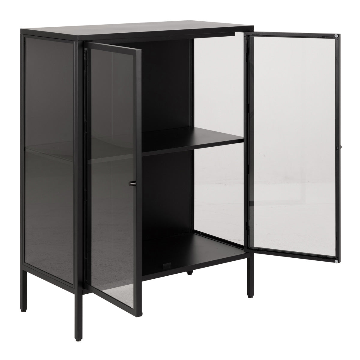 Metal Display Cabinet Low With 2 Glass Doors - Newcastle
