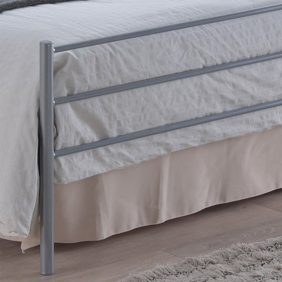 Metal Double Bed With Sprung Slatted Base - Brennington