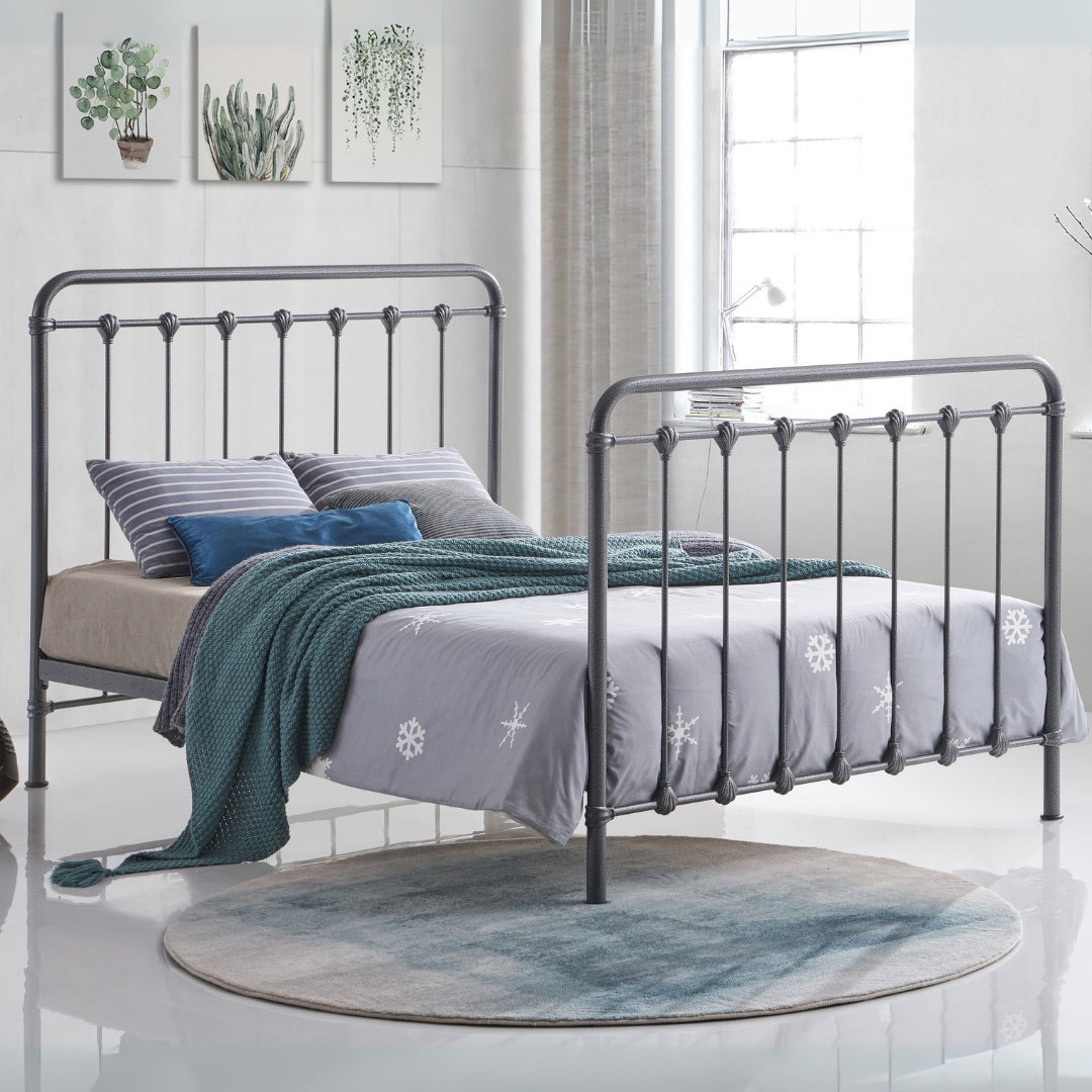 Metal Double Bed With Sprung Slatted Base - Havana
