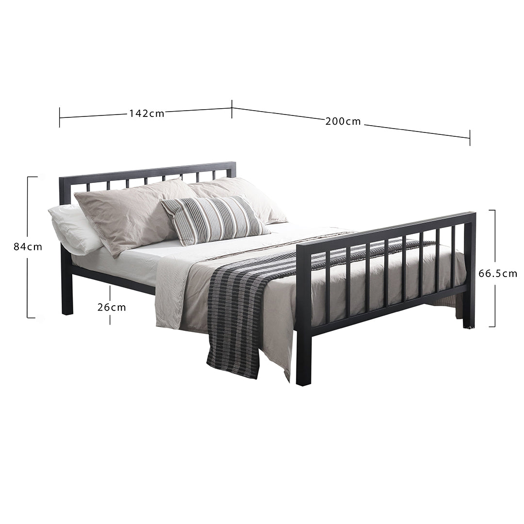 Metal Double Bed With Sprung Slatted Base - Metro