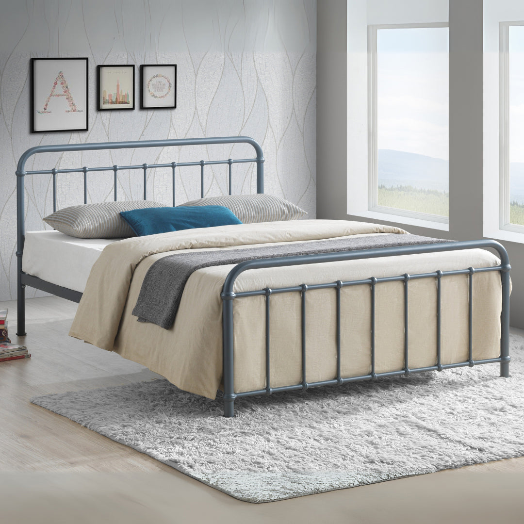 Metal Double Bed With Sprung Slatted Base - Miami