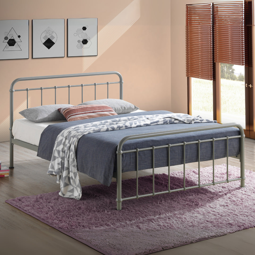 Metal Double Bed With Sprung Slatted Base - Miami