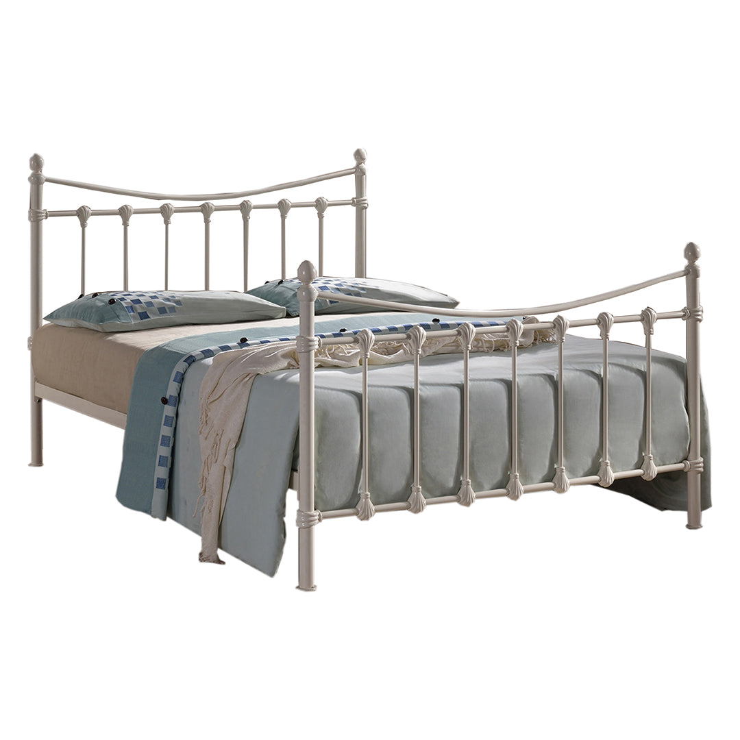 Metal Double Bed Victorian Style With Sprung Slatted Base - Florida