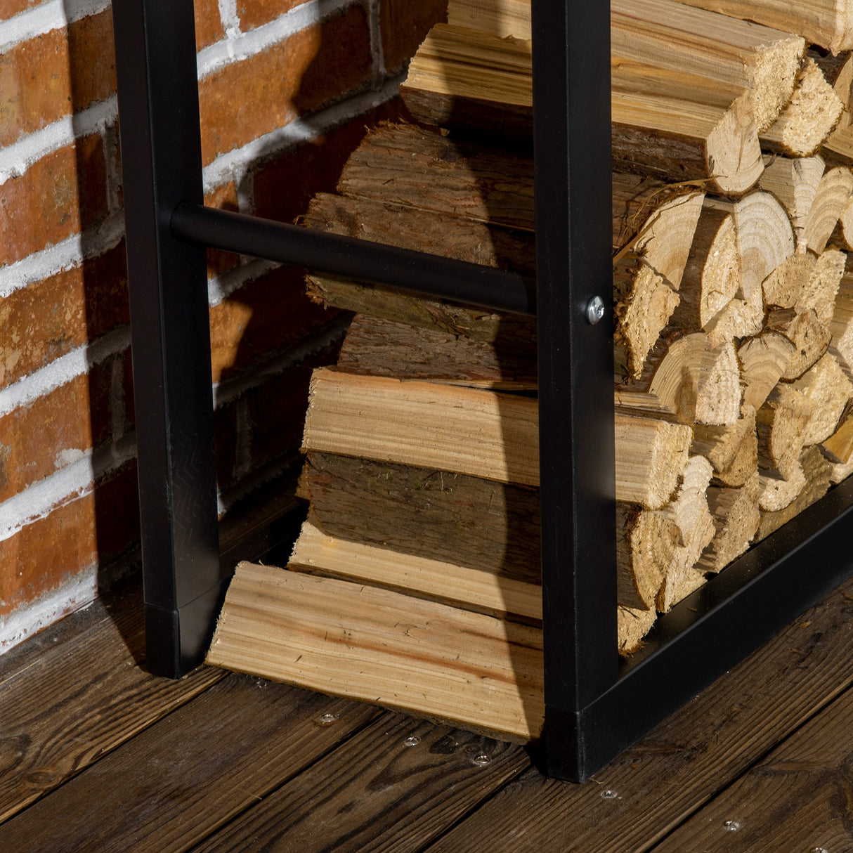 Metal Firewood Log Holder Tall 60cm Wide - Velmora