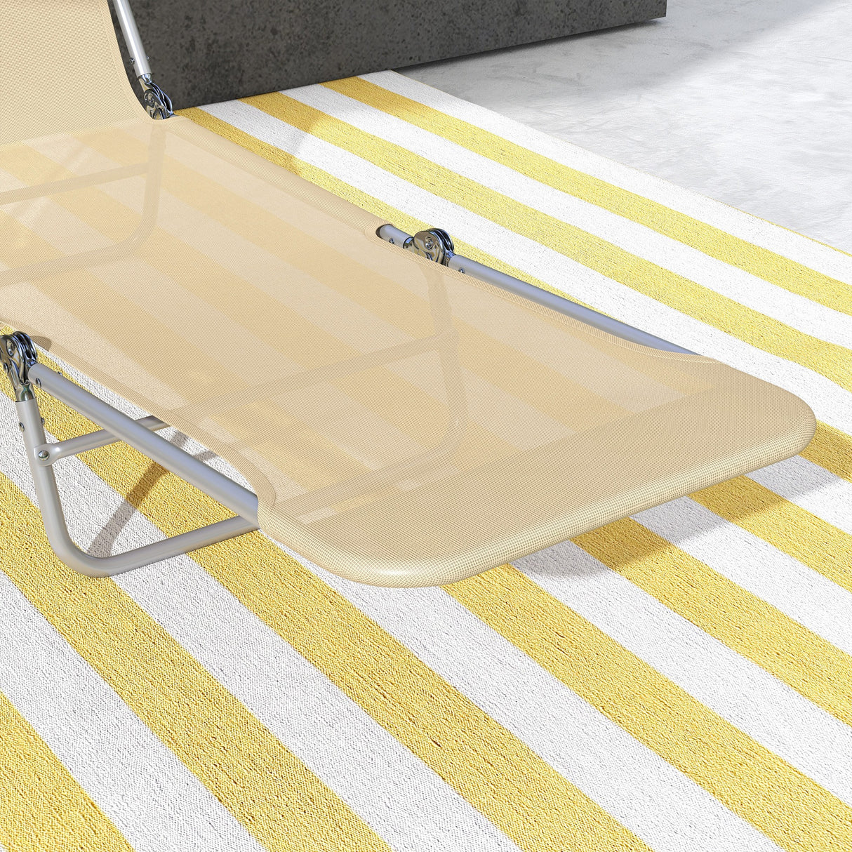 Metal Folding Garden Sun Lounger in Set of 2 With Head Pillow - Velmora