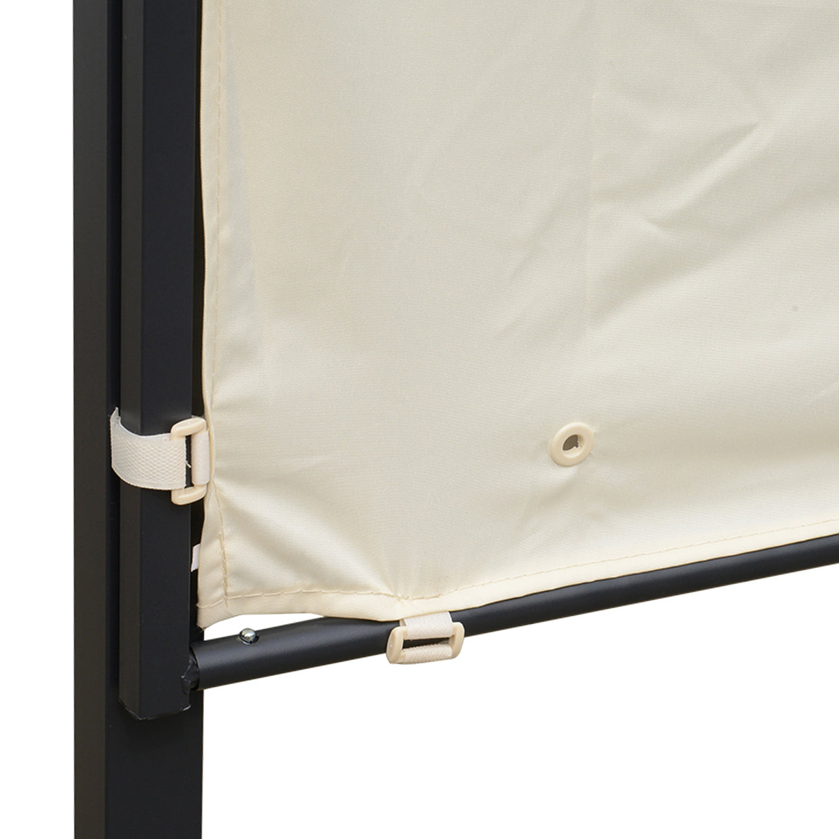 Metal Gazebo Canopy Sunshade With Extended Shelter 298cm Width x 250cm Depth - Velmora