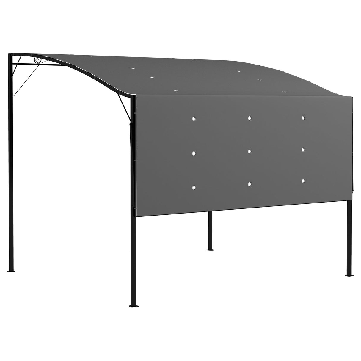 Metal Gazebo Canopy Sunshade With Extended Shelter 298cm Width x 250cm Depth - Velmora