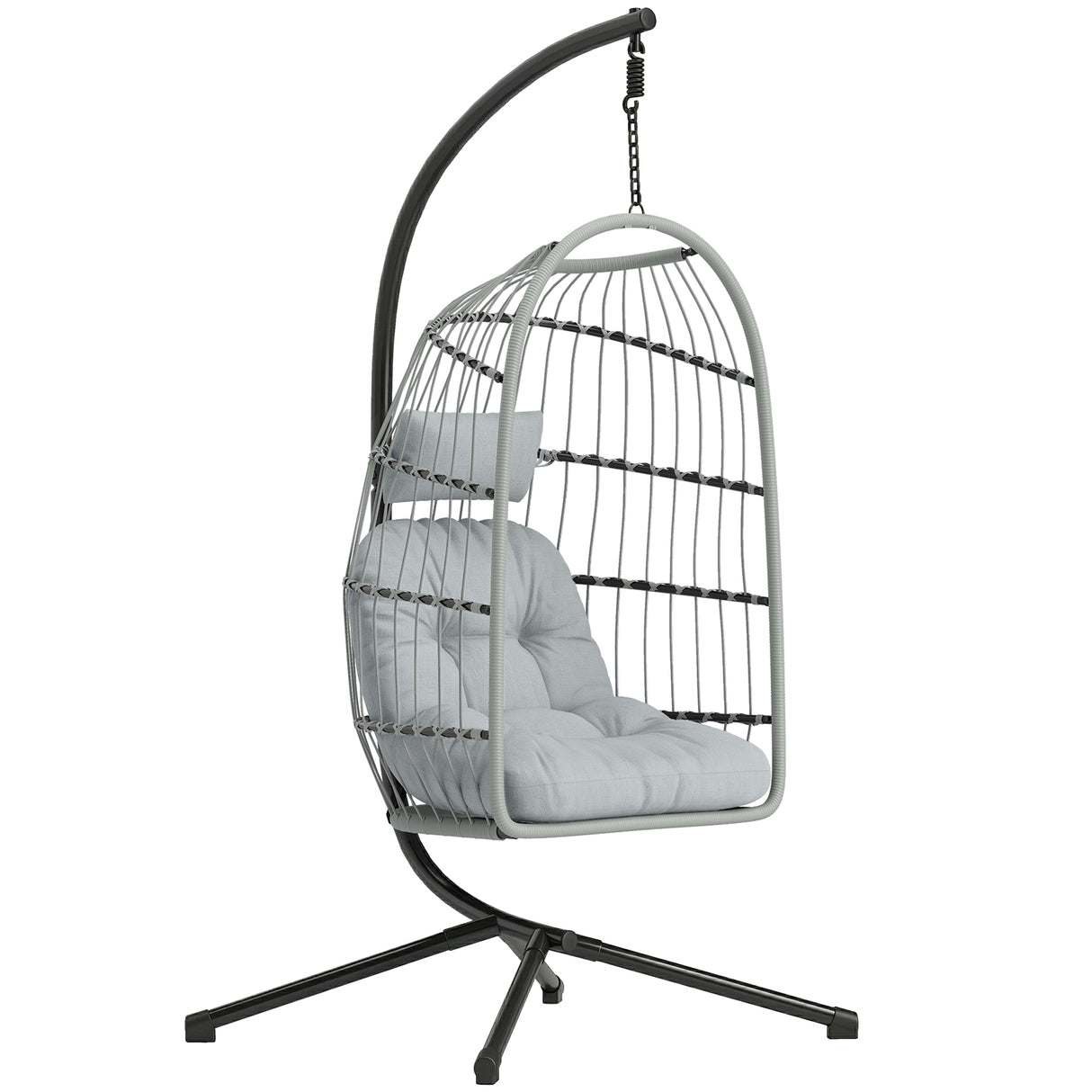 Metal Hammock Swing Chair With Stand And Safety Strap - Velmora