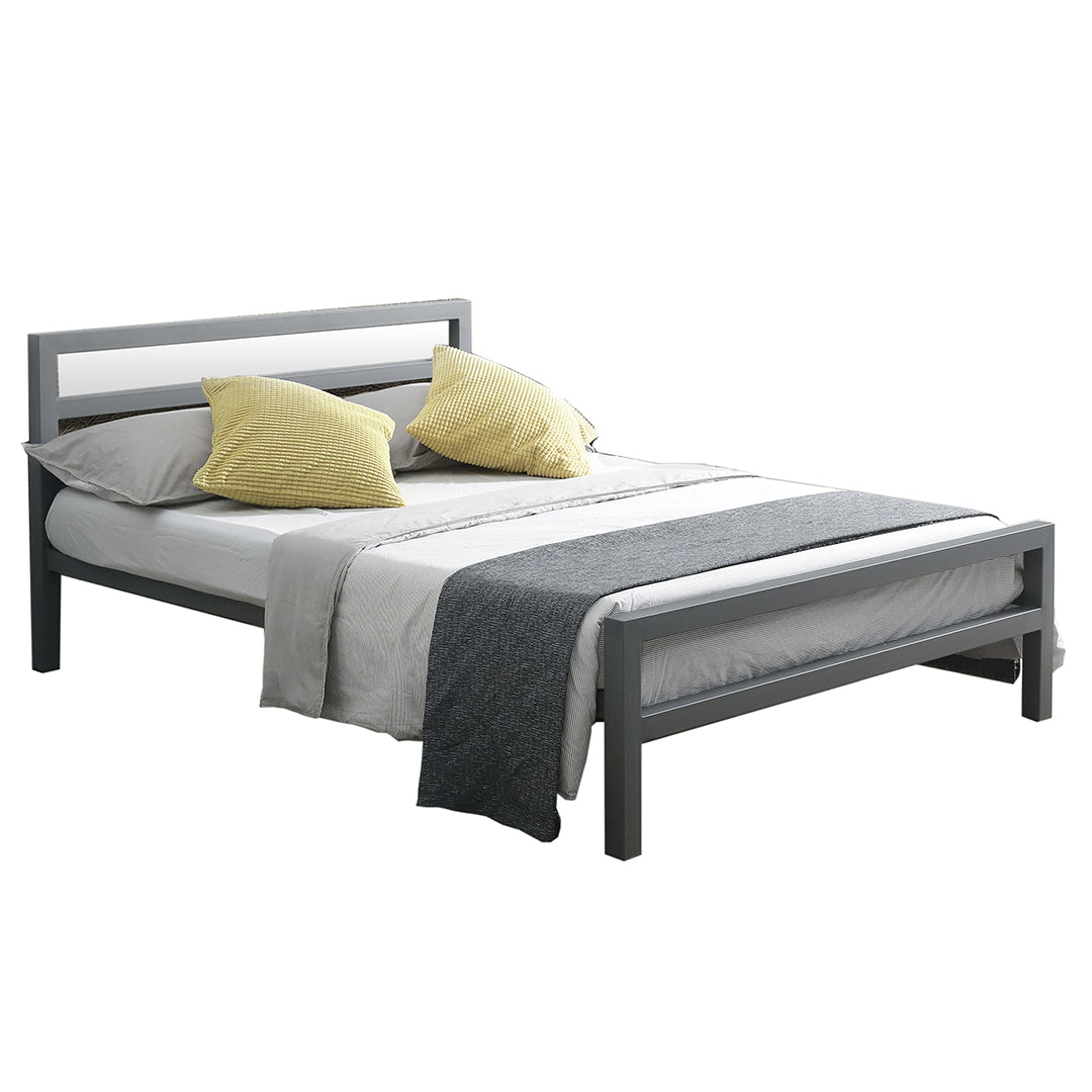 Metal King Size Bed With Sprung Slatted Base - City Block