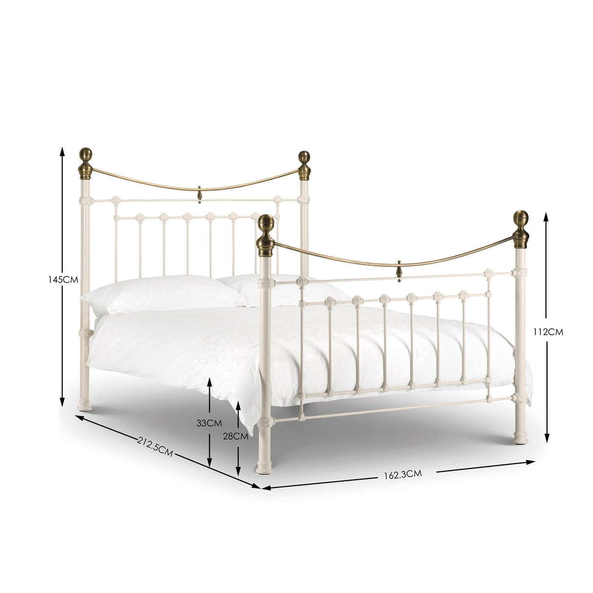 Metal King Size Bed - Victoria