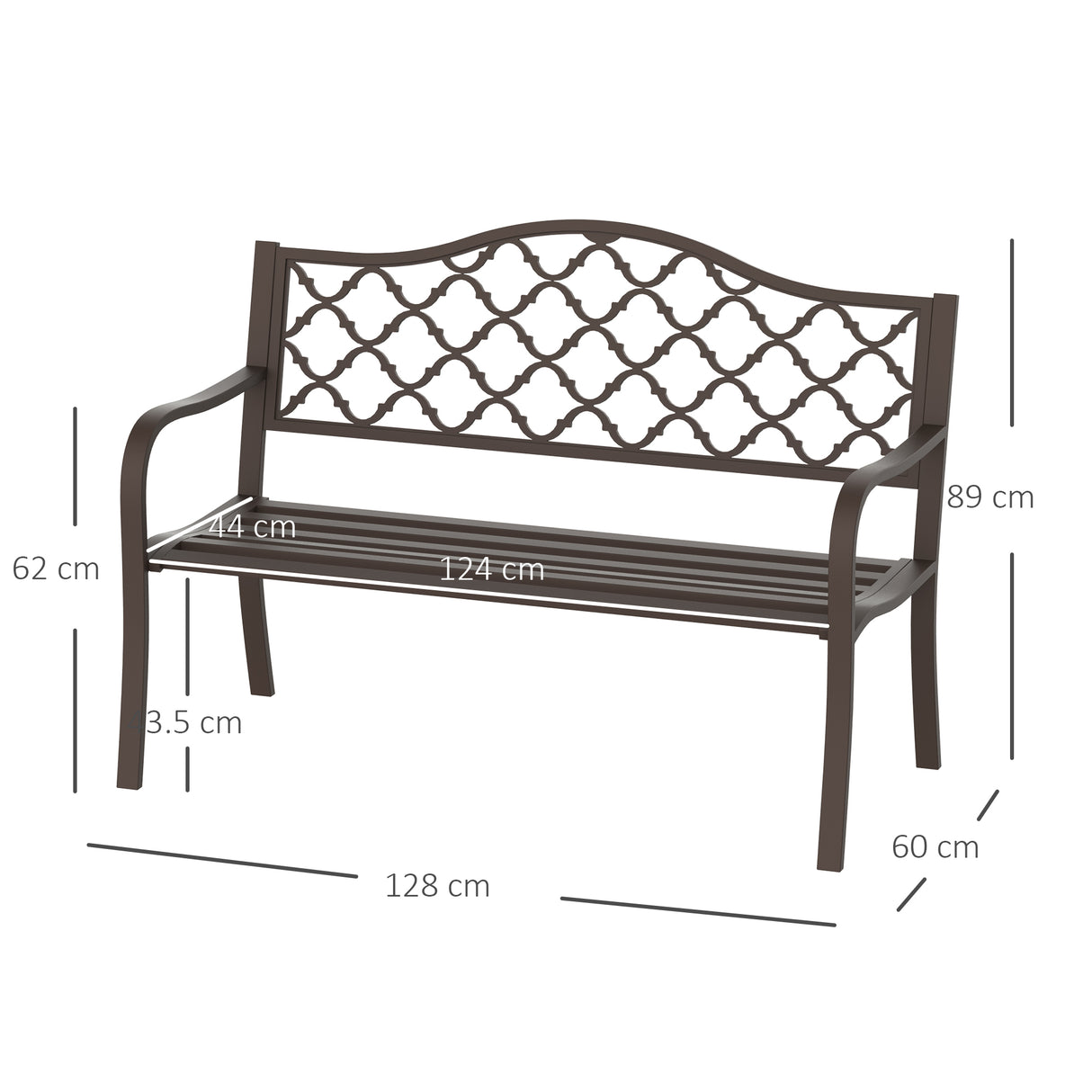 Metal Outdoor 2 Seater Garden Bench in Antique Style - Velmora
