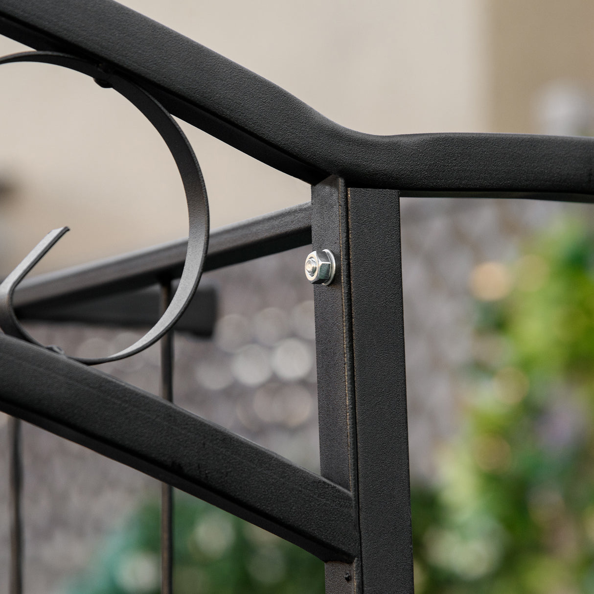 Metal Outdoor Garden Arch Trellis 211cm High - Velmora
