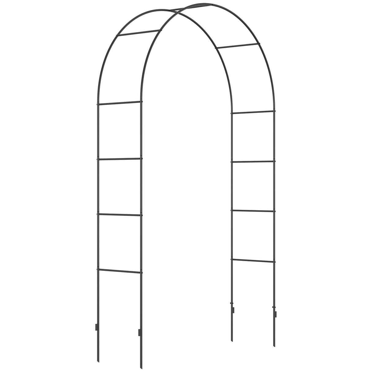 Metal Outdoor Garden Arch Trellis 240cm High - Velmora