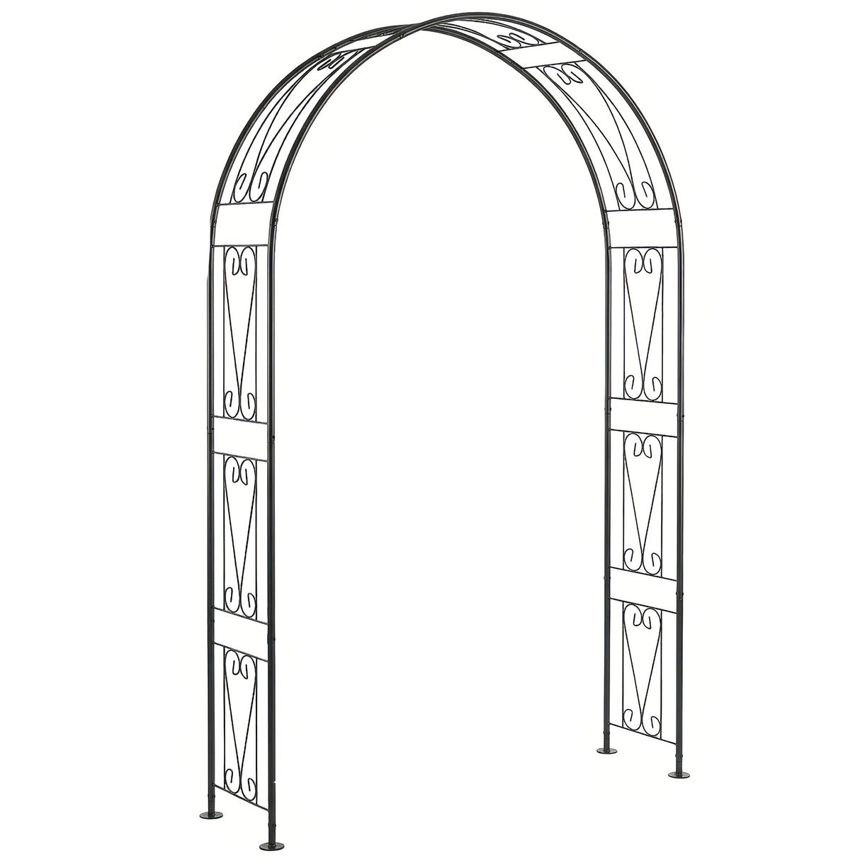 Metal Outdoor Garden Arch Trellis 246cm High - Velmora