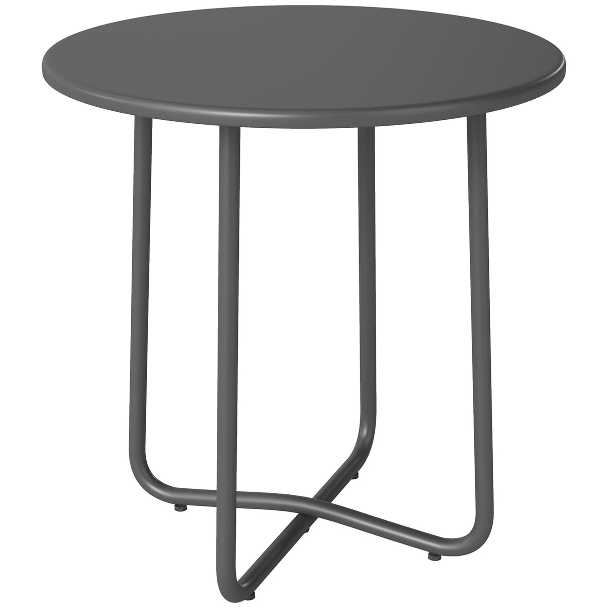 Metal Outdoor Garden Side Table Round - Velmora