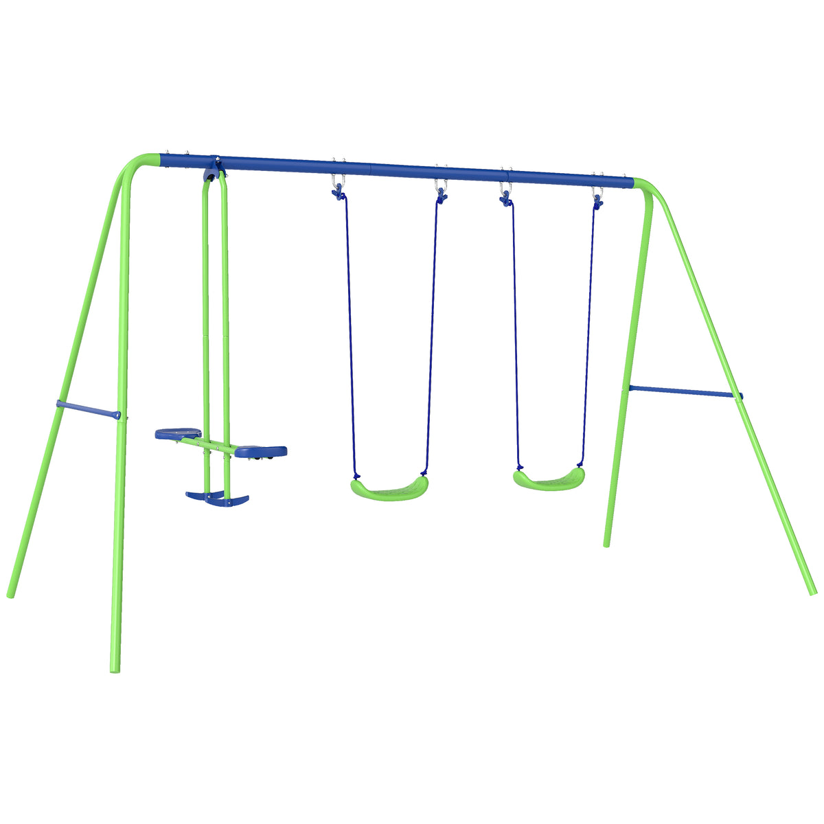 Metal Outdoor Garden Swing Set for Backyard and Play Set for Toddlers - Velmora