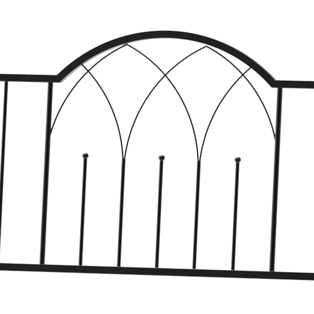 Metal Outdoor Patio Garden Bench 115cm Wide With Arch - Velmora