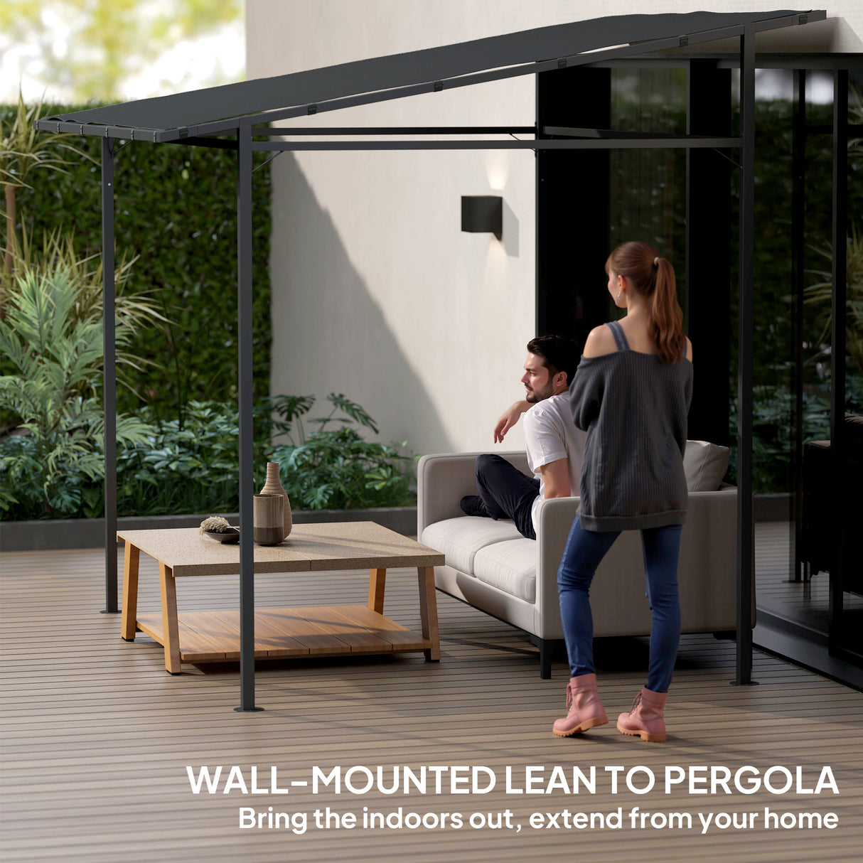 Metal Pergola Gazebo 238cm Width x 238cm Depth - Velmora