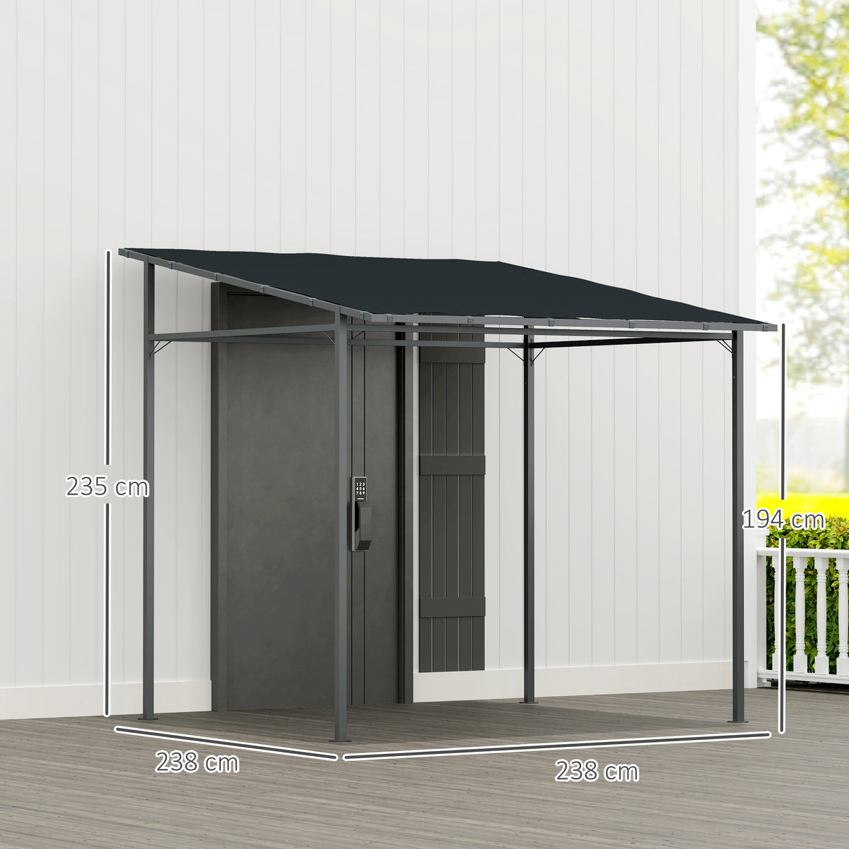 Metal Pergola Gazebo 238cm Width x 238cm Depth - Velmora