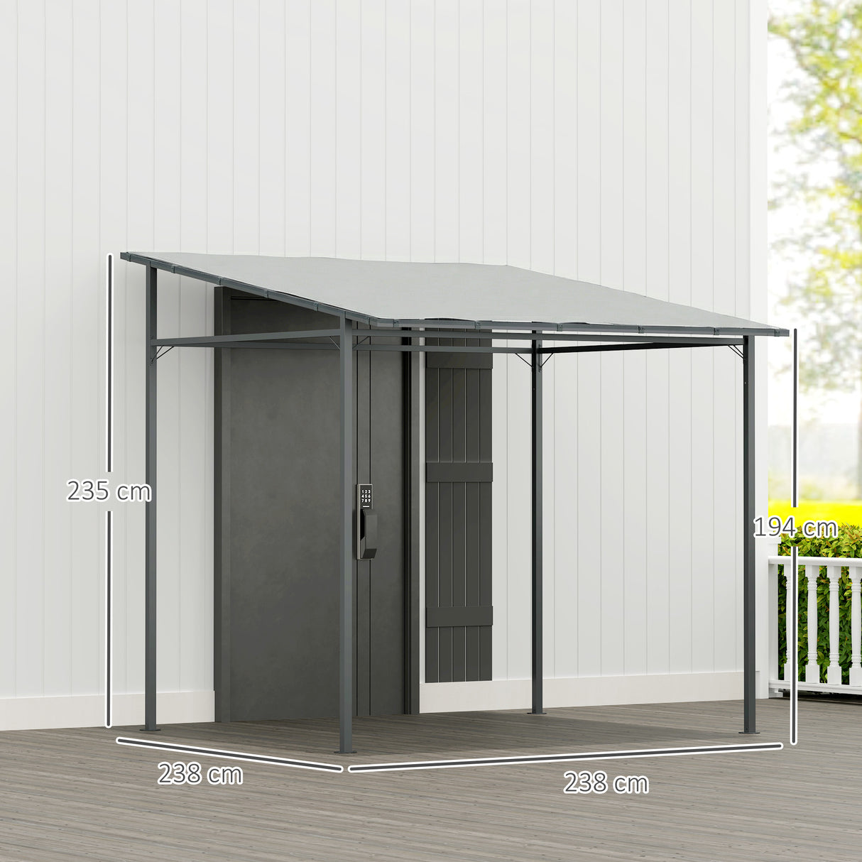 Metal Pergola Gazebo 238cm Width x 238cm Depth - Velmora