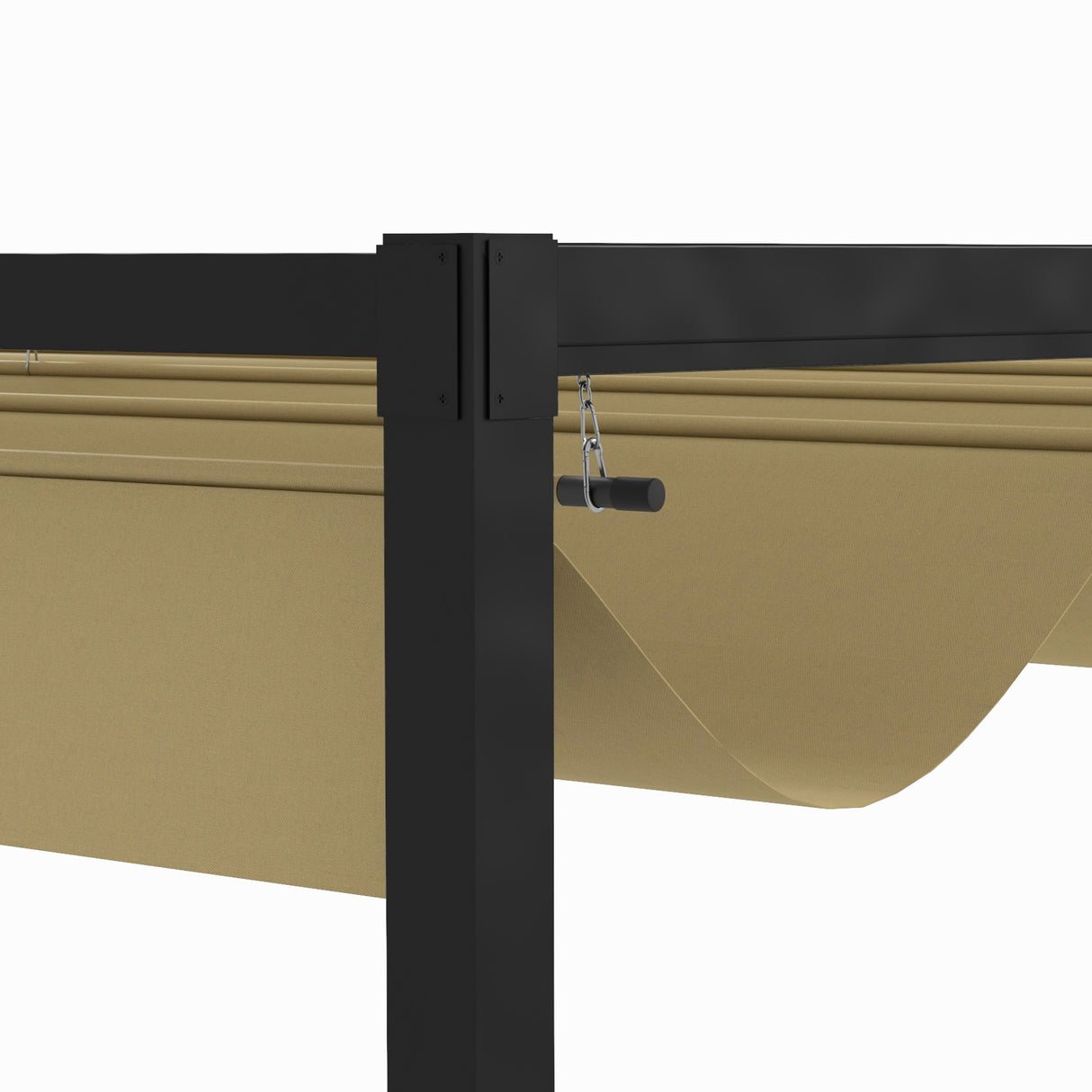 Metal Pergola With Retractable Roof 298cm Width x 213cm Depth - Velmora