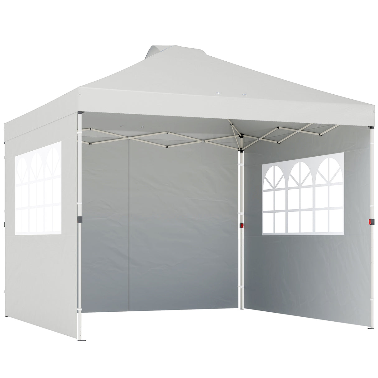 Metal Pop Up Gazebo 297cm Width x 297cm Depth With 3 Sidewalls - Velmora