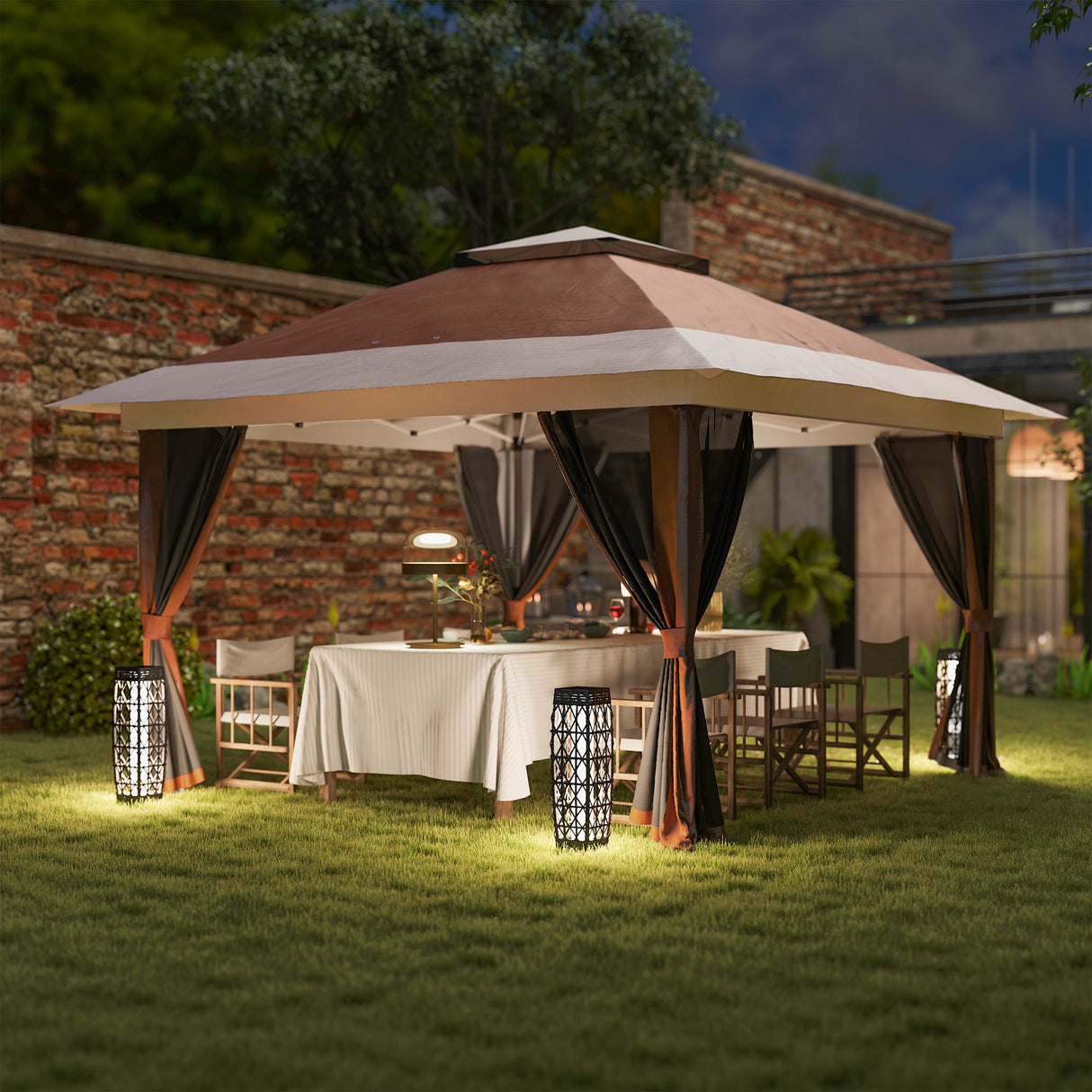 Metal Pop Up Gazebo 356cm Width x 356 Depth - Velmora