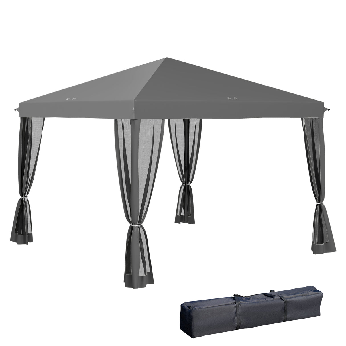 Metal Pop Up Gazebo Garden Tent Canopy 295cm Width x 295 Depth - Velmora