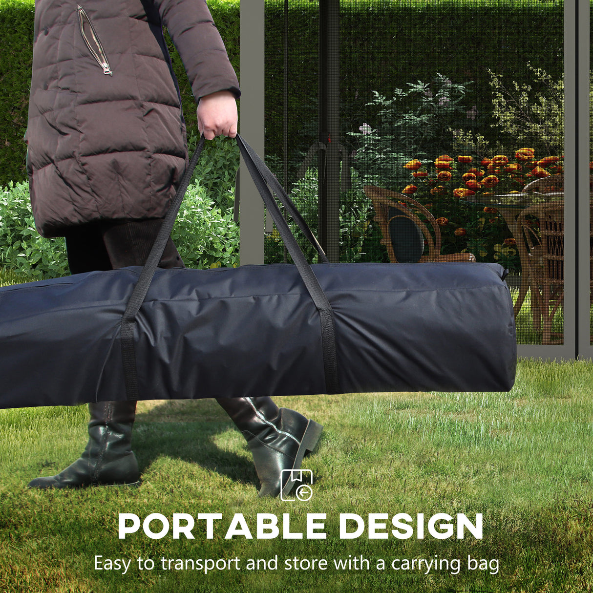 Metal Pop Up Gazebo Netting And Carry Bag 325cm Width x 325cm Depth - Velmora