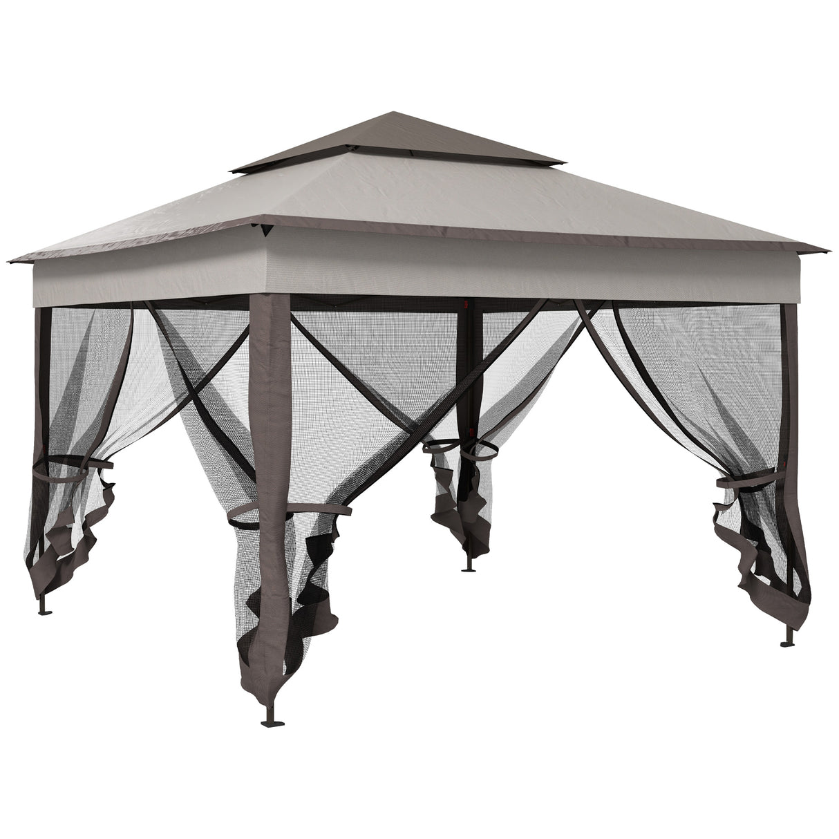 Metal Pop Up Gazebo Netting And Carry Bag 325cm Width x 325cm Depth - Velmora
